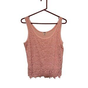 Mossimo Supply Co Pink Lace Sleeveless Tank Top Womans Size XL